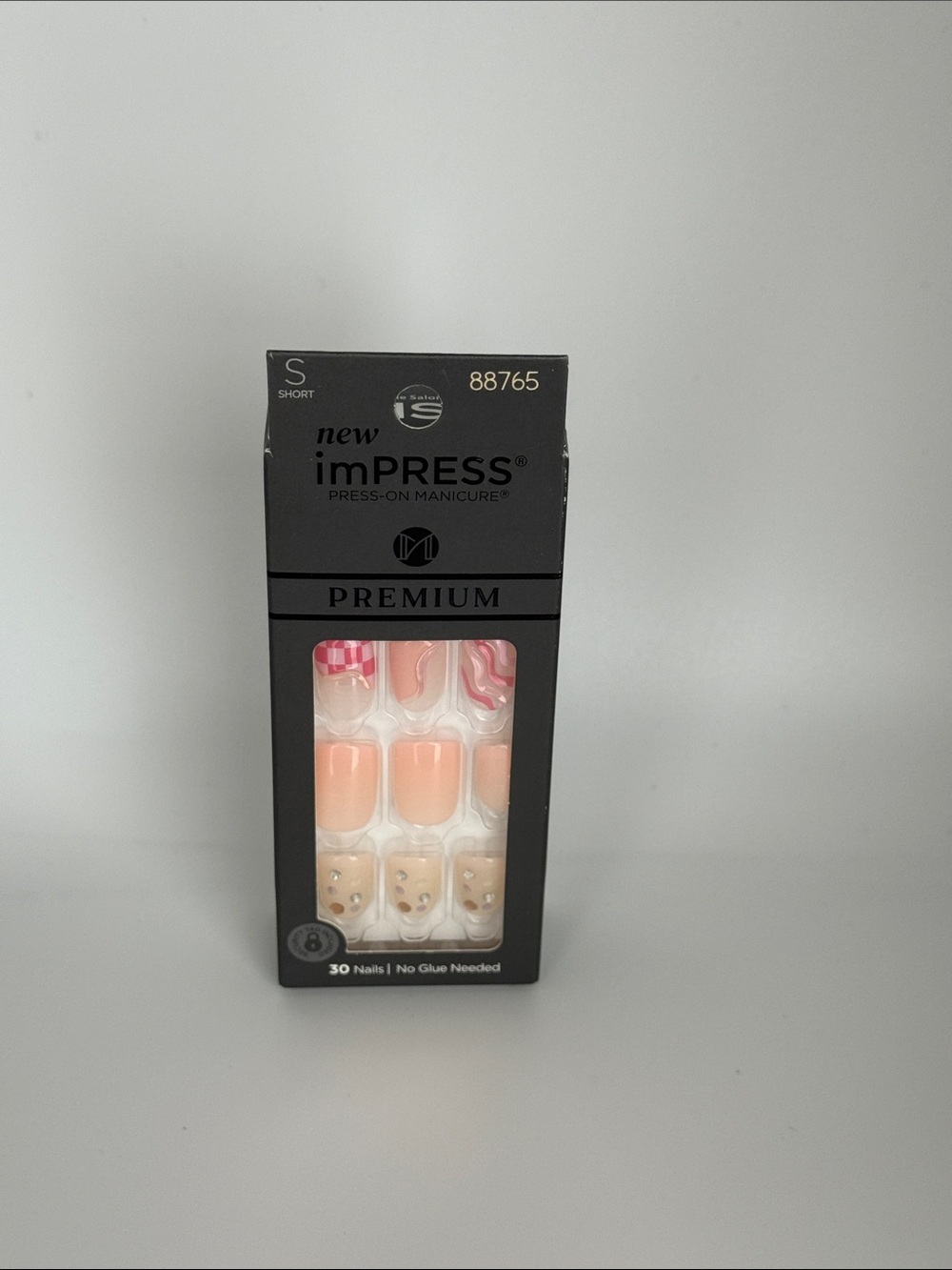 RARE imPRESS Pink & Nude Marble and Gold Accent Press-On Nails BNIB